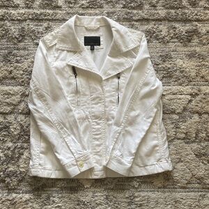Banana Republic white Moto jacket